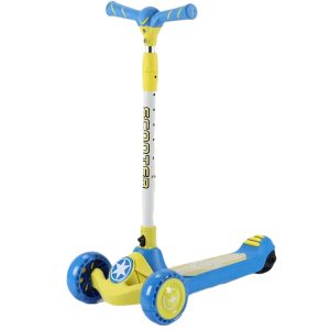 Wholesale Lighting and Music All-Inclusive Brake Wheel Lighting One-Button Folding Double Bottom Plate kids Scooter,M931
